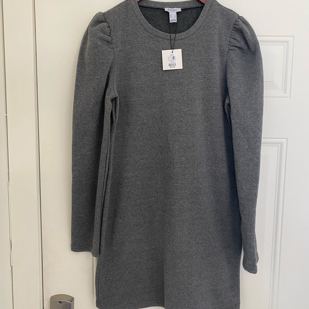 Sweatshirt dress, ruffle sleeve
